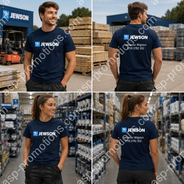 Navy Blue T-Shirt + branch details to the back.