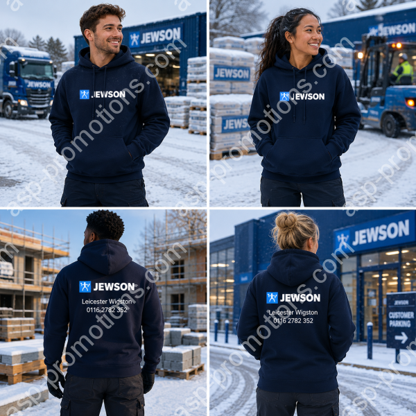 Navy Blue Hoody + branch details to the back.